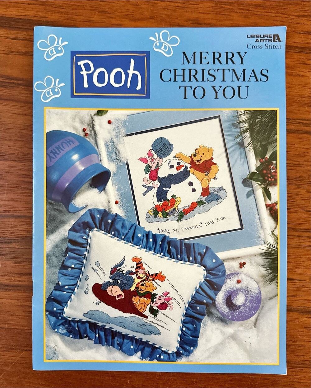 POOH MERRY CHRISTMAS To YOU Cross Stitch Pattern Book #3090 Leisure Arts